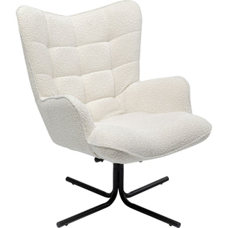 Swivel Armchair Oscar Boucle Cream - DEKOR
