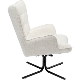 Swivel Armchair Oscar Boucle Cream - DEKOR