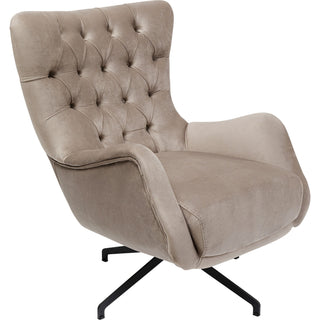 Swivel Armchair Bellissima Velvet Beige KARE MIAMI