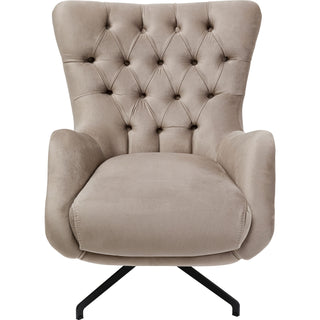 Swivel Armchair Bellissima Velvet Beige KARE MIAMI