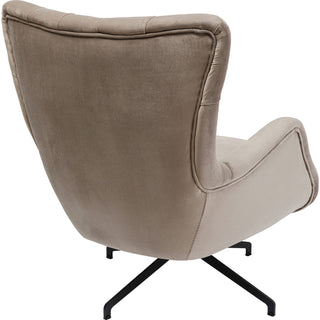 Swivel Armchair Bellissima Velvet Beige KARE MIAMI