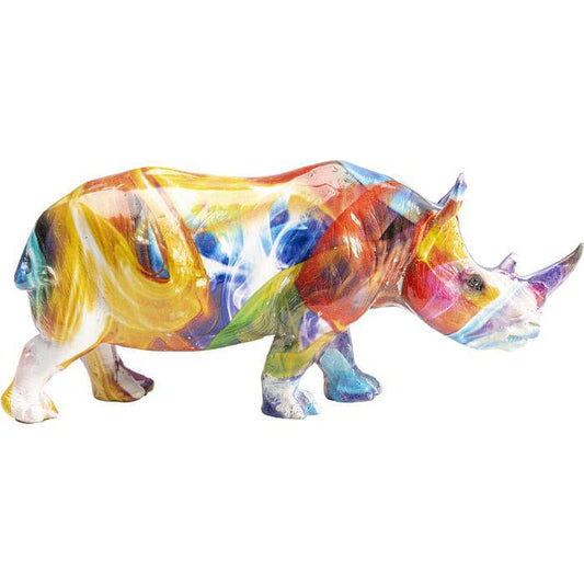 Colorful Rhino Figurine