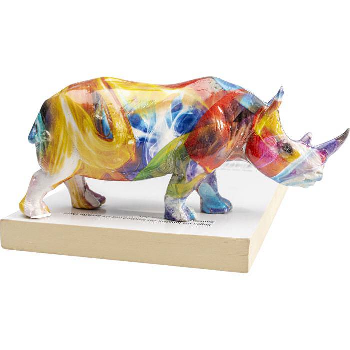 Colorful Rhino Figurine