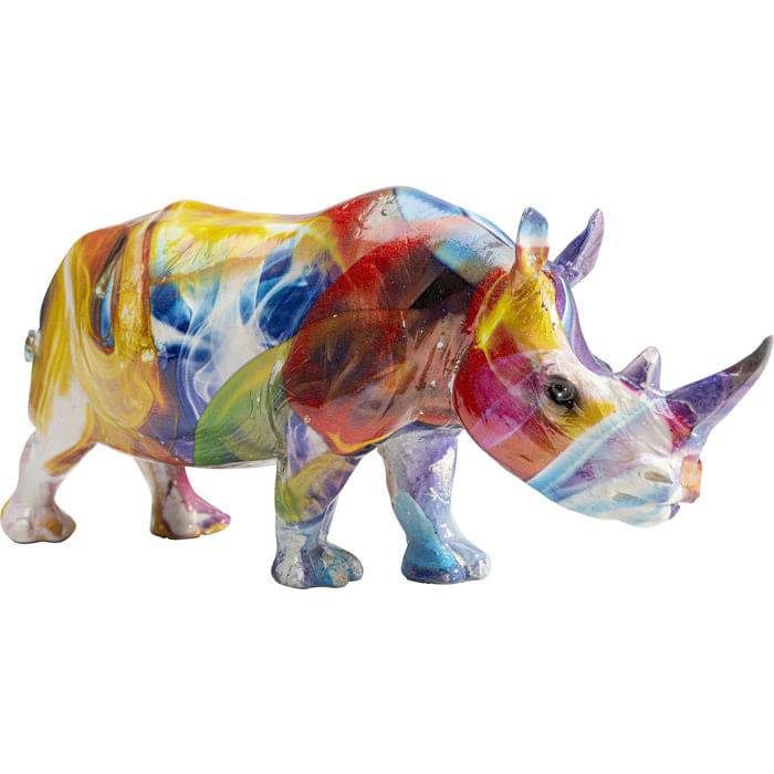Colorful Rhino Figurine