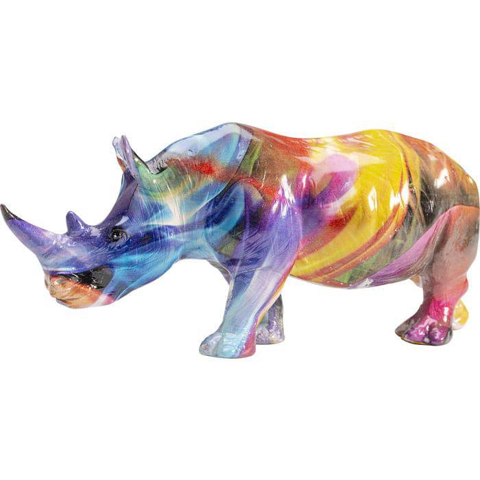 Colorful Rhino Figurine