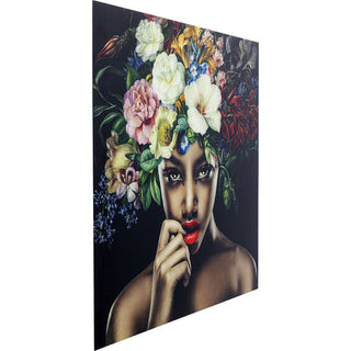 Picture Glass Pretty Flower Woman 120x120 - JULIA VENCE STORE