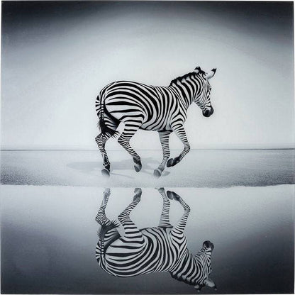 Picture Glass Savanna Zebra 120x120 - JULIA VENCE STORE