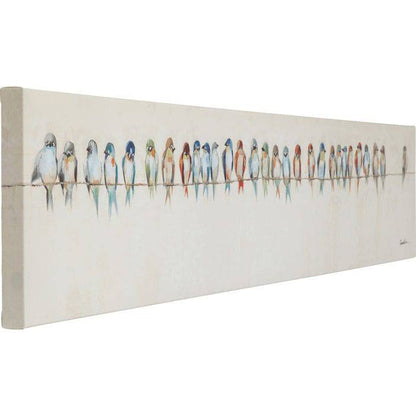 Picture Touched Birds Meeting 30x150cm - JULIA VENCE STORE