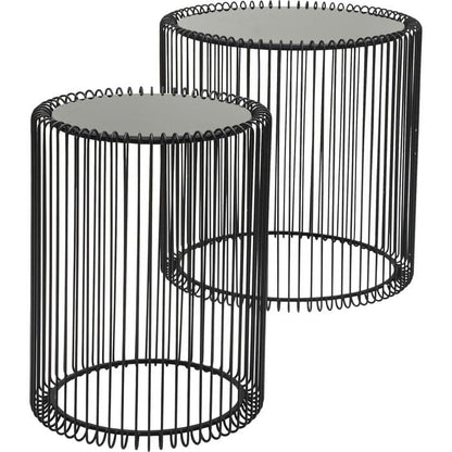 Side Table Wire Black (2/Set) Ø44cm - JULIA VENCE STORE