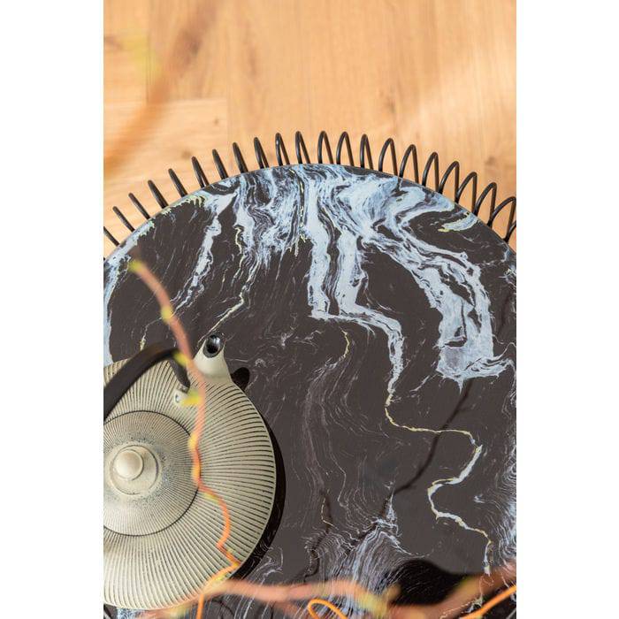 Side Table Wire Marble Glass Black (2/Set) ‚àö√≤44cm - JULIA VENCE STORE