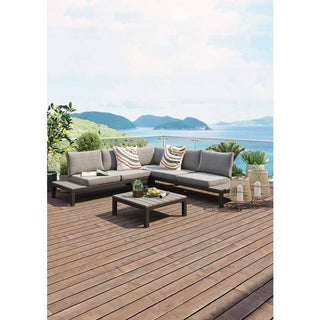 Sofa Set Holiday Black (4-Pieces) - JULIA VENCE STORE
