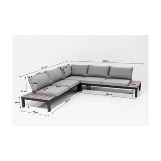 Sofa Set Holiday Black (4-Pieces) - JULIA VENCE STORE
