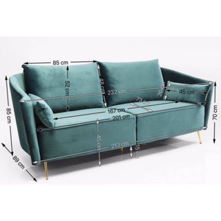 Sofa Vegas Forever 3-Seater Bluegreen - JULIA VENCE STORE